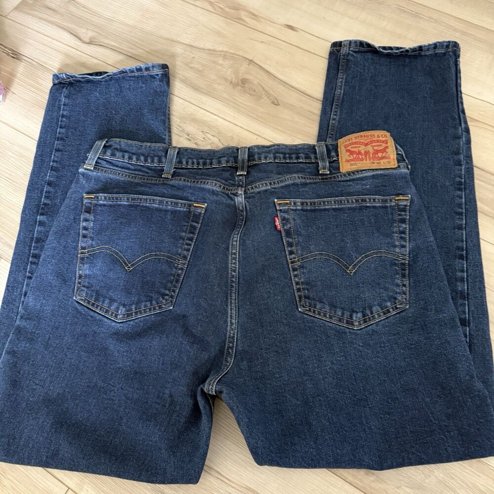 Men’s 505 Levi Regular Fit Denim Jeans Straight Med Wash Size 40X32